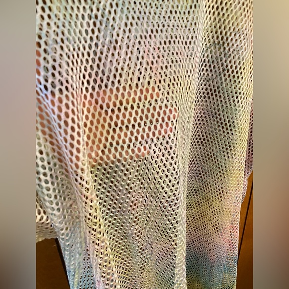 UNIF Rare HTF Mesh Sheer Rainbow Pastel Tie Dye Relapse Mesh T-Shirt Tee Top L - Picture 4 of 5